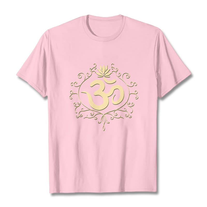 Buddha Stones Om Symbol Reben Lotus Blume T T-shirt - Hellrosa - 2XL - image 15