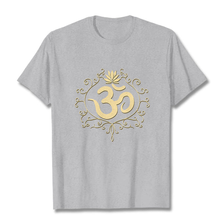 Buddha Stones Om Symbol Reben Lotus Blume T T-shirt - Hellgrau - 2XL - image 11