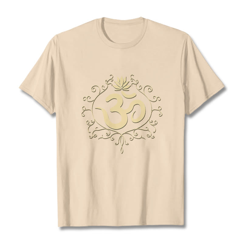 Buddha Stones Om Symbol Reben Lotus Blume T T-shirt - Bisque - 2XL - image 12