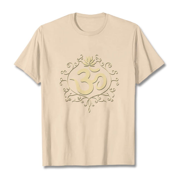 Buddha Stones Om Symbol Reben Lotus Blume T T-shirt - Bisque - 2XL - image 12