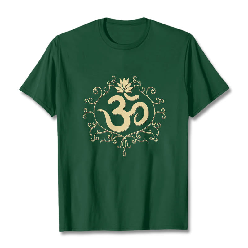 Buddha Stones Om Symbol Reben Lotus Blume T T-shirt - WaldGrün - 2XL - image 6