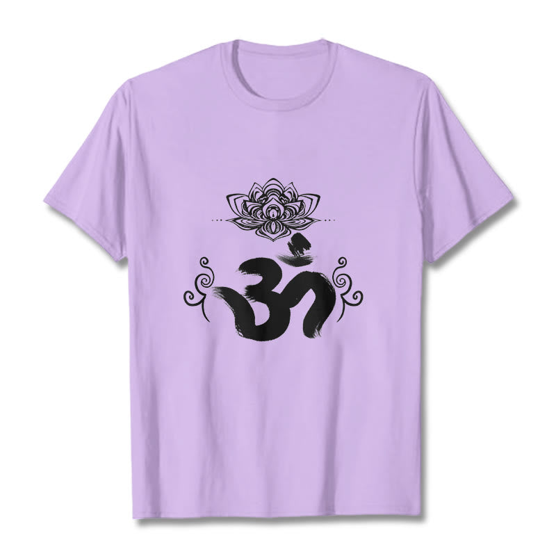 Buddha Stones Om Symbol Sanskrit Floral T T-shirt - Pflaume - 2XL - image 17
