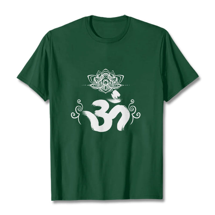 Buddha Stones Om Symbol Sanskrit Floral T T-shirt - WaldGrün - 2XL - image 5