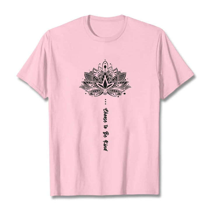Buddha Stones Choose To Be Kind Geometrisches Blumen-T-Shirt - Hellrosa - 2XL - image 13