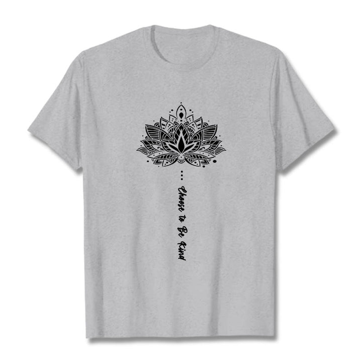 Buddha Stones Choose To Be Kind Geometrisches Blumen-T-Shirt - Hellgrau - 2XL - image 20