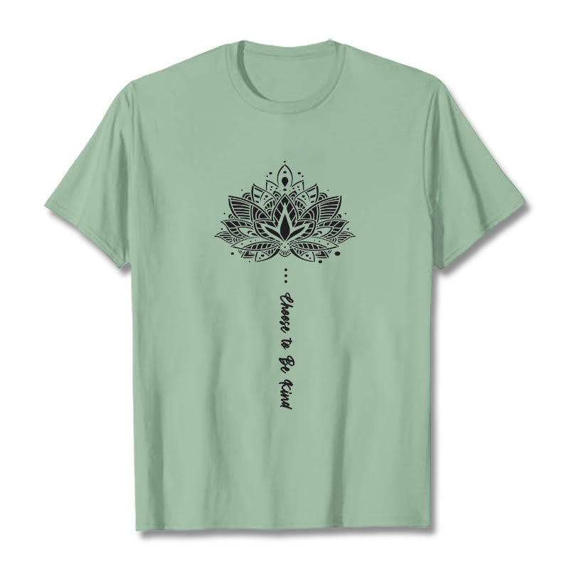 Buddha Stones Choose To Be Kind Geometrisches Blumen-T-Shirt - Blassgrün - 2XL - image 15