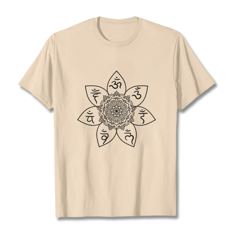 Buddha Stones Mandala Om Mani Padme Hum Muster T-Shirt - Bisque - 2XL - image 11