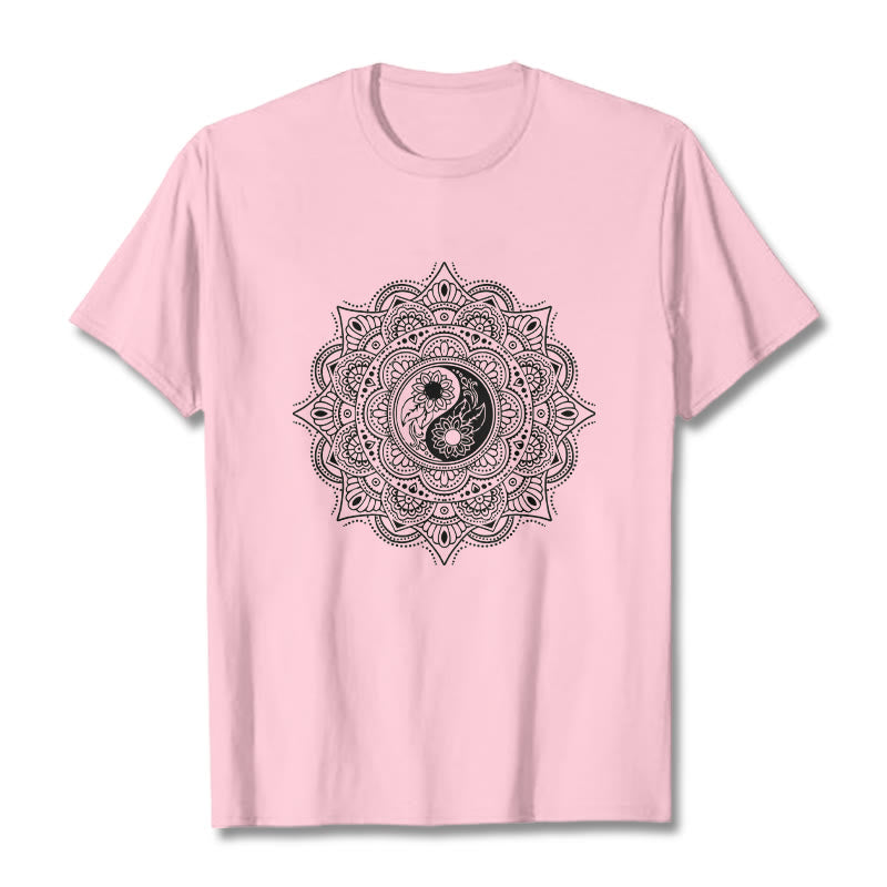Buddha Stones Mandala YinYang Symbol Muster T T-shirt - Hellrosa - 2XL - image 13