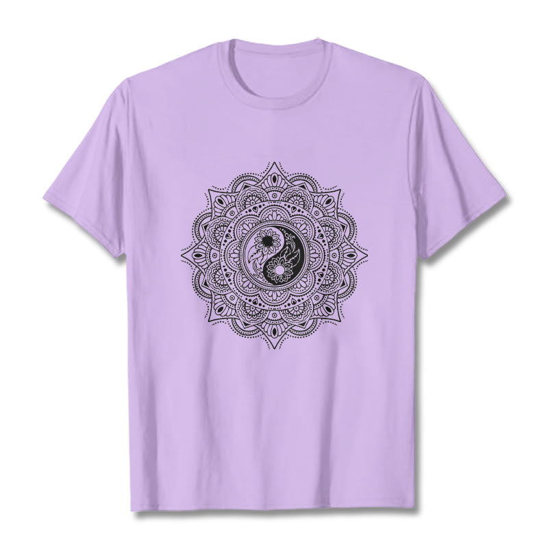 Buddha Stones Mandala YinYang Symbol Muster T T-shirt - Pflaume - 2XL - image 17