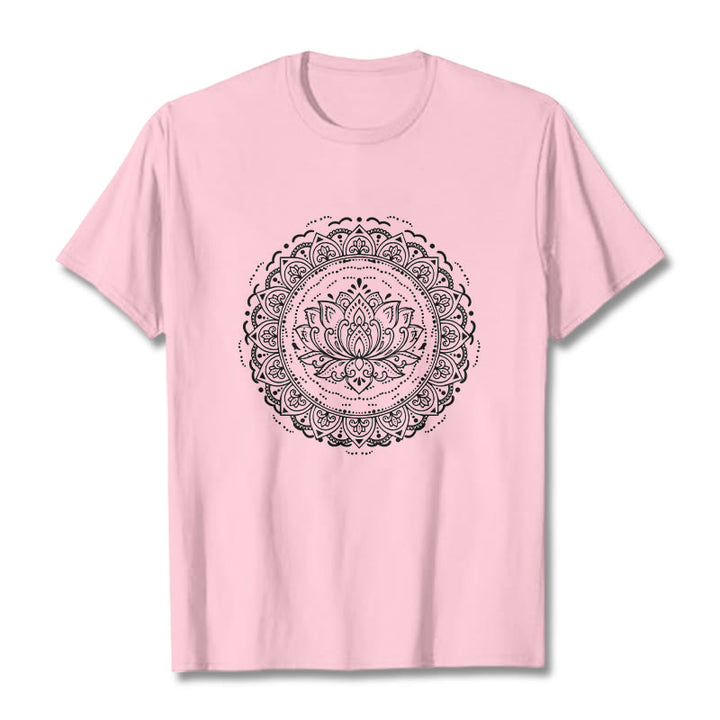 Buddha Stones Mandala Lotus Blume Muster T T-shirt - Hellrosa - 2XL - image 13