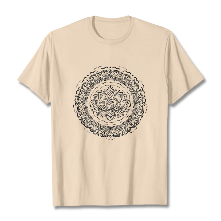 Buddha Stones Mandala Lotus Blume Muster T T-shirt - Bisque - 2XL - image 9