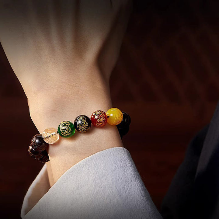 Buddha Stones, kleines Blatt, rotes Sandelholz, fünf Richtungen, Götter des Reichtums, ruhiges Armband - image 16