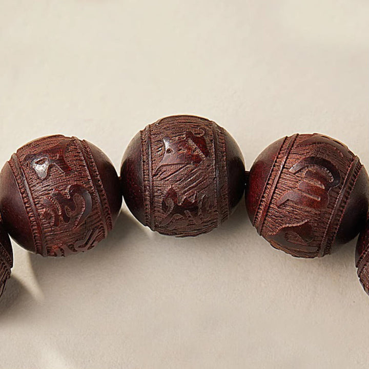 Buddha Stones, kleines Blatt, rotes Sandelholz, fünf Richtungen, Götter des Reichtums, ruhiges Armband - image 17