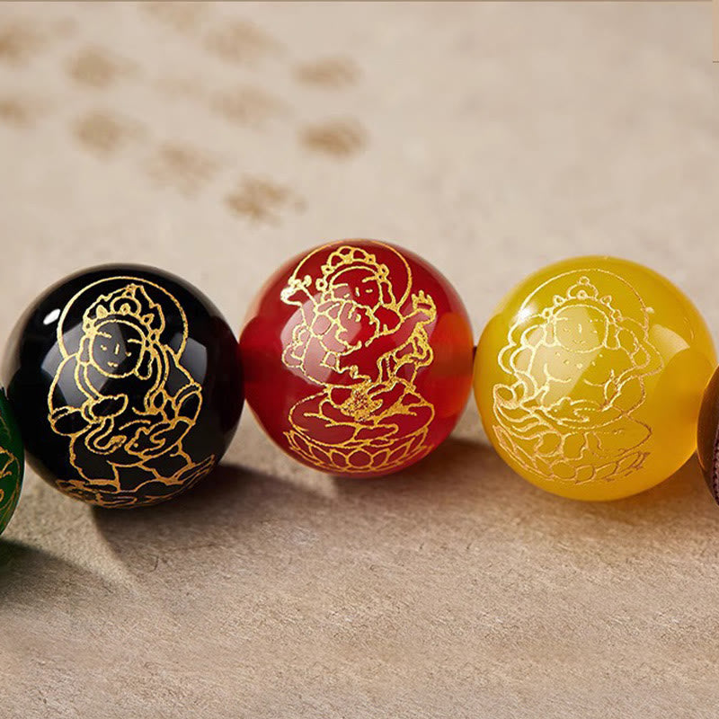 Buddha Stones, kleines Blatt, rotes Sandelholz, fünf Richtungen, Götter des Reichtums, ruhiges Armband - image 18