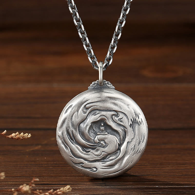 Buddha Stones Kupfer Buddha Dämon Muster Mitgefühl Anhänger Halskette - image 3