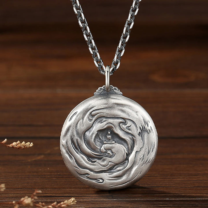 Buddha Stones Kupfer Buddha Dämon Muster Mitgefühl Anhänger Halskette - image 3