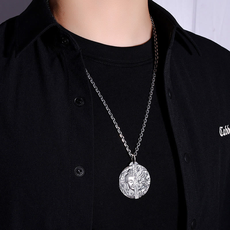 Buddha Stones Kupfer Buddha Dämon Muster Mitgefühl Anhänger Halskette - image 11