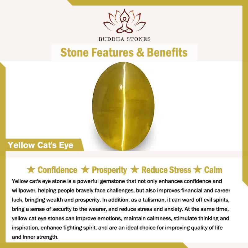 Buddha Stones Gelbes Katzenauge Stein Perlenkürbis Wohlstandsarmband - image 5