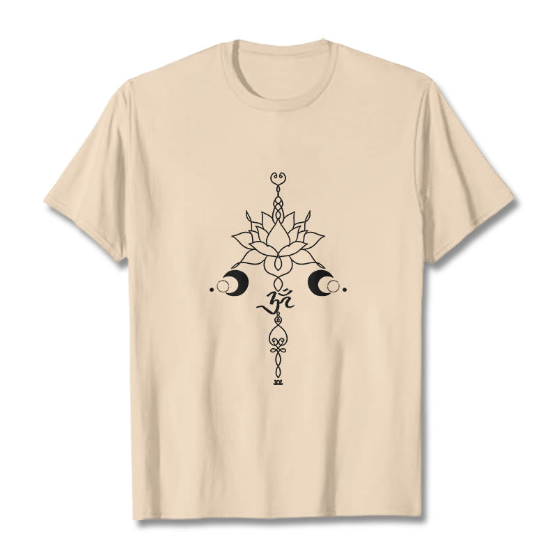 Buddha Stones Plain Lotus Blume Om Symbol Muster T T-shirt - Bisque - 2XL - image 9
