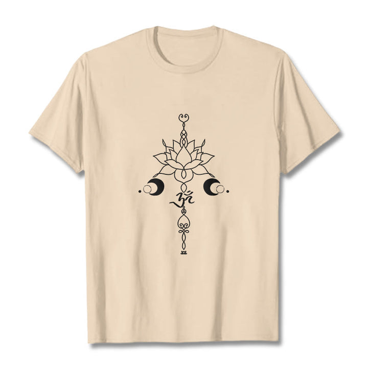 Buddha Stones Plain Lotus Blume Om Symbol Muster T T-shirt - Bisque - 2XL - image 9