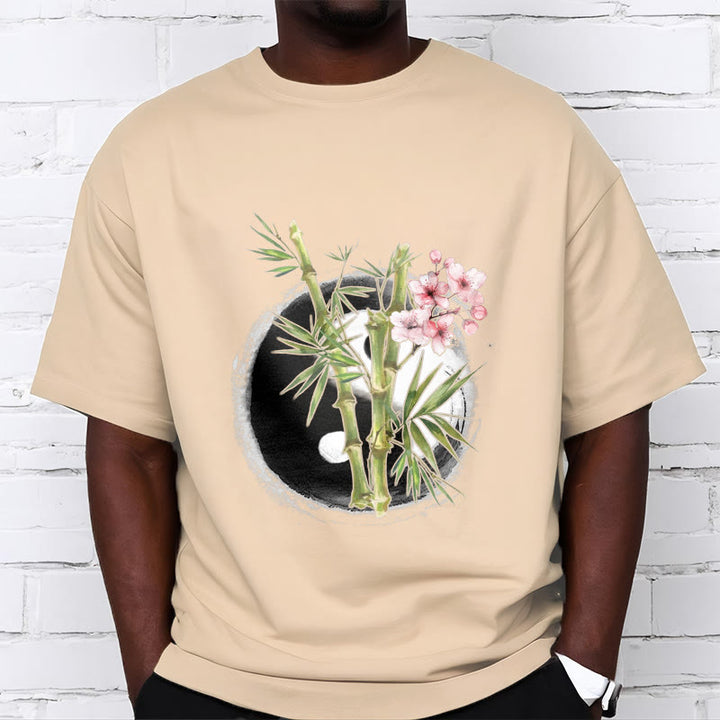 Buddha Stones Yin Yang Bambus Pfirsich Blüten Muster T T-shirt - image 10