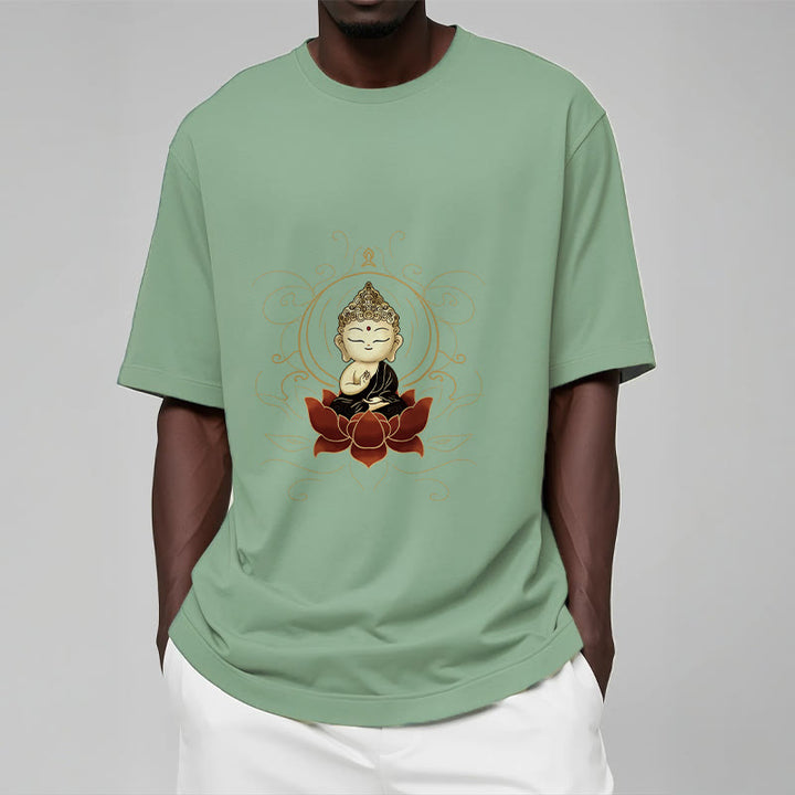 Buddha Stones Ruhigen Sitzenden Buddha Lotus Muster T T-shirt - image 16