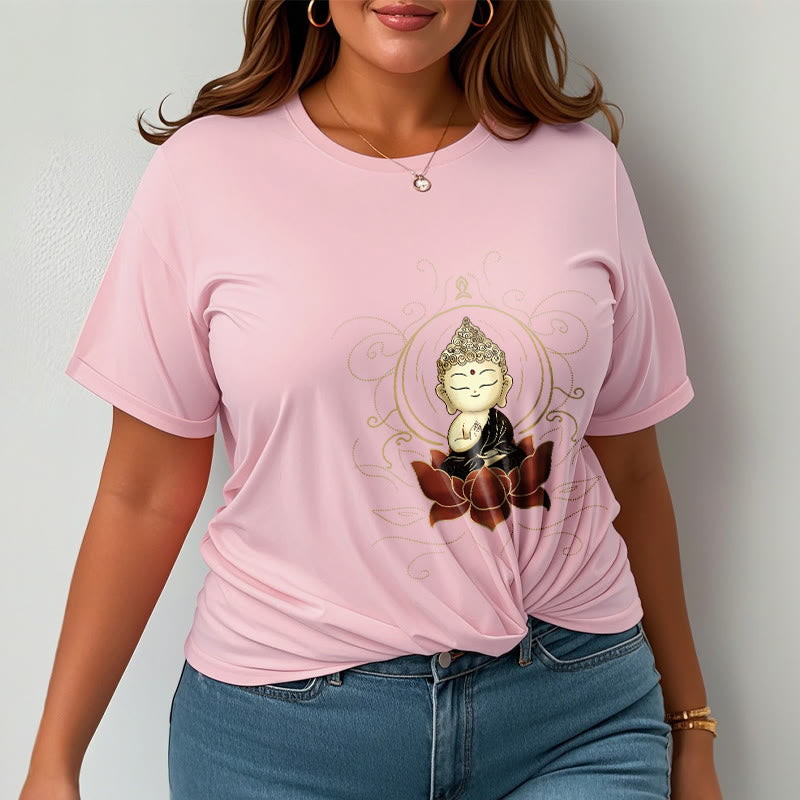 Buddha Stones Ruhigen Sitzenden Buddha Lotus Muster T T-shirt - image 14