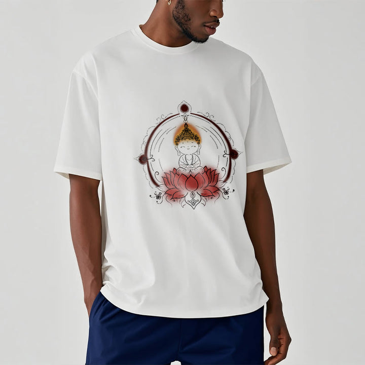 Buddha Stones Freude Buddha Lotus Mandala Muster T T-shirt - image 2