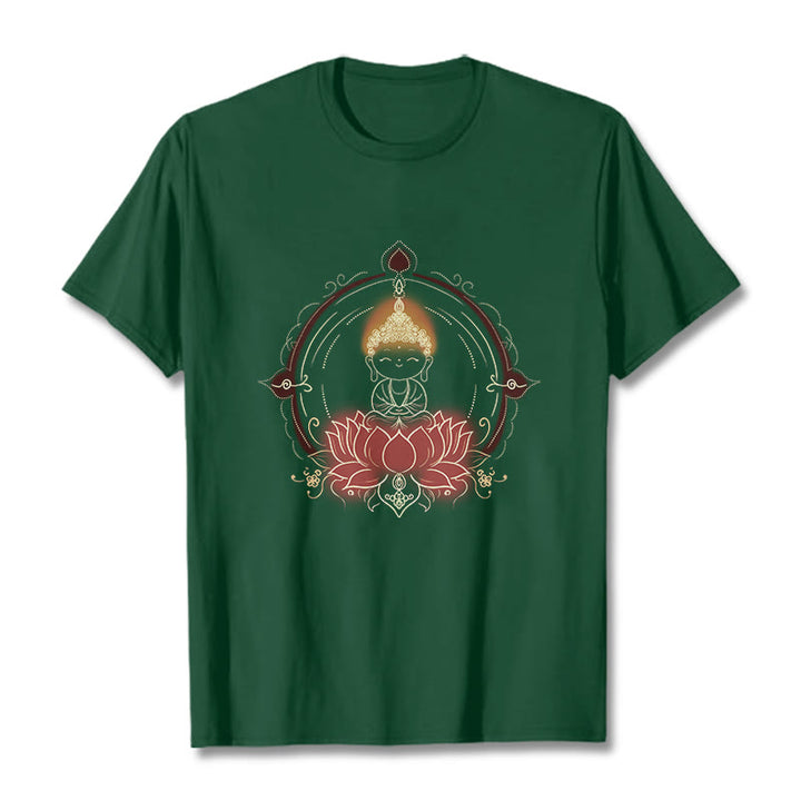 Buddha Stones Freude Buddha Lotus Mandala Muster T T-shirt - WaldGrün - 2XL - image 11