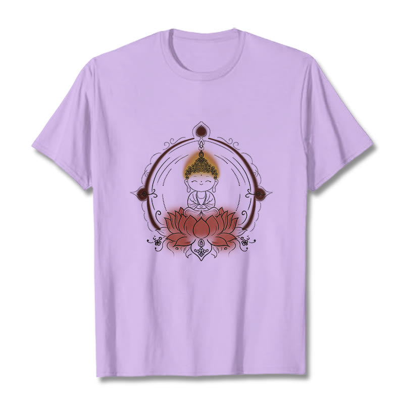 Buddha Stones Freude Buddha Lotus Mandala Muster T T-shirt - Pflaume - 2XL - image 17