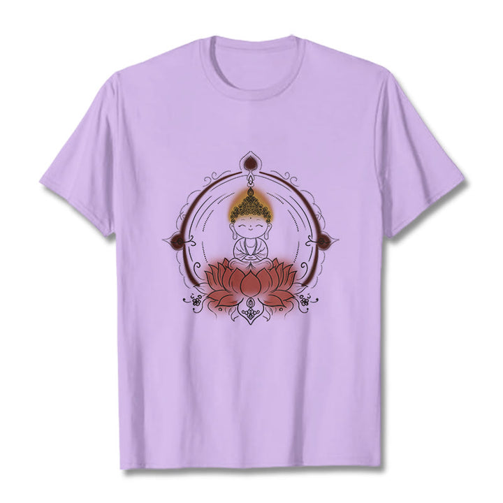 Buddha Stones Freude Buddha Lotus Mandala Muster T T-shirt - Pflaume - 2XL - image 17