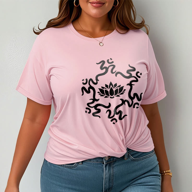 Buddha Stones OM Symbol Lotus Blume Muster T T-shirt - image 15
