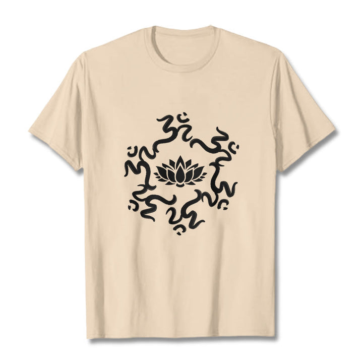 Buddha Stones OM Symbol Lotus Blume Muster T T-shirt - Bisque - 2XL - image 10