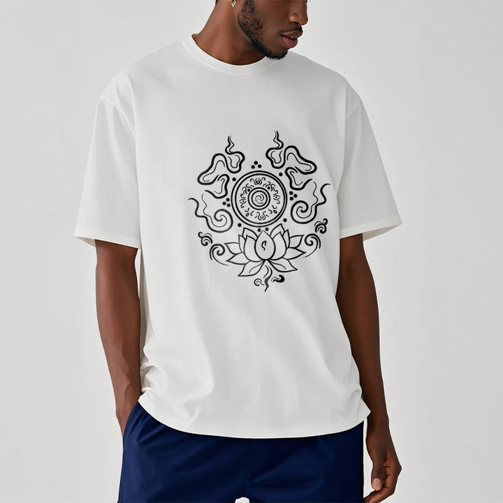 Buddha Stones Dharma Rad Lotus Blume Muster T T-shirt - image 9