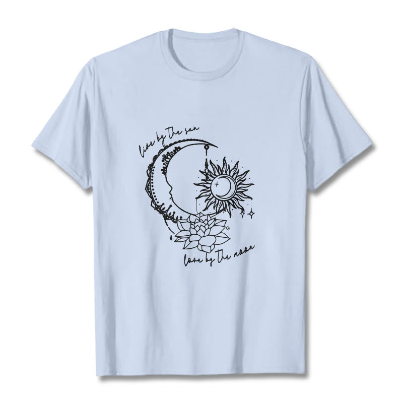 Buddha Stones Sonne Mond Lotus Blume Muster T T-shirt - HellCyan - 2XL - image 19