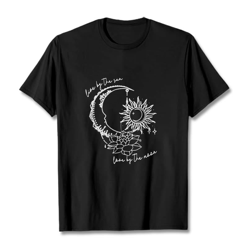 Buddha Stones Sonne Mond Lotus Blume Muster T T-shirt - Schwarz - 2XL - image 4