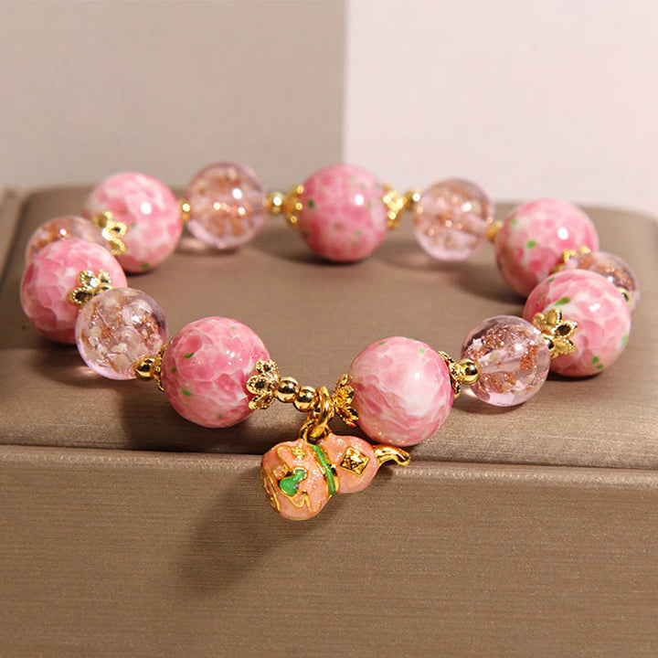 Buddha Stones Kürbis Liuli Armband - Liuli (Handgelenkumfang: 18 cm) - image 1