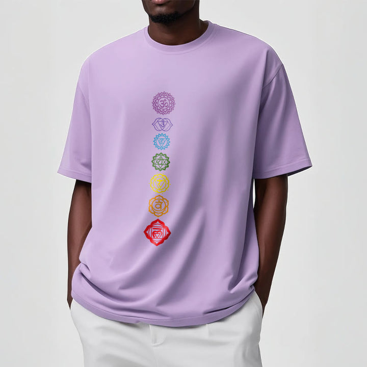 Buddha Stones Casual Bunte Kreise Om Mani Padme Hum Muster T T-Shirt - image 18