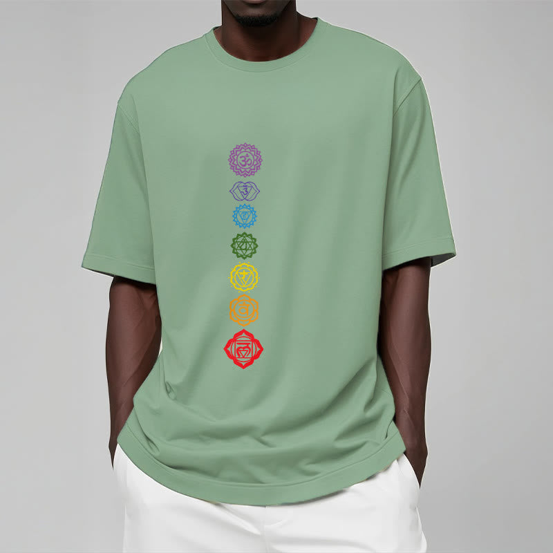 Buddha Stones Casual Bunte Kreise Om Mani Padme Hum Muster T T-Shirt - image 16