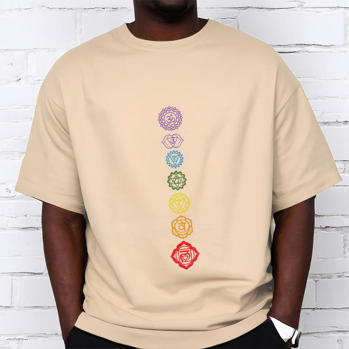 Buddha Stones Casual Bunte Kreise Om Mani Padme Hum Muster T T-Shirt - image 10
