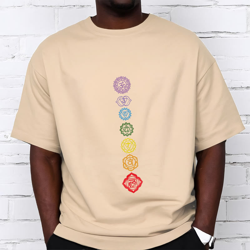 Buddha Stones Casual Bunte Kreise Om Mani Padme Hum Muster T T-Shirt - image 10
