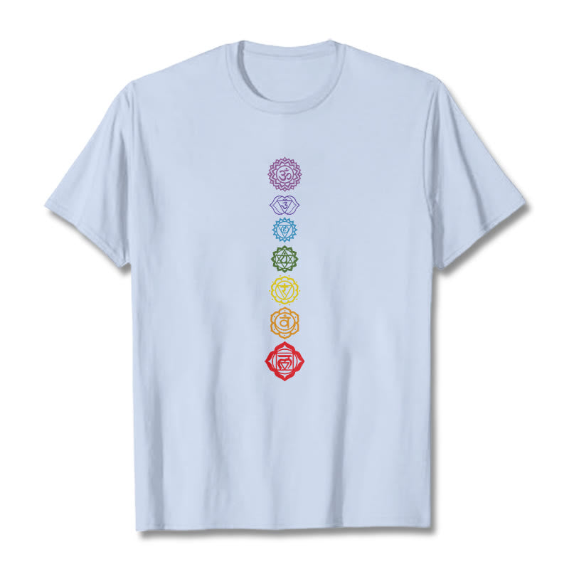 Buddha Stones Casual Bunte Kreise Om Mani Padme Hum Muster T T-Shirt - HellCyan - 2XL - image 19