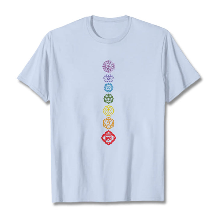 Buddha Stones Casual Bunte Kreise Om Mani Padme Hum Muster T T-Shirt - HellCyan - 2XL - image 19