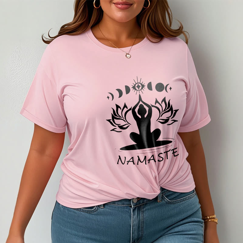Buddha Stones Lässige Meditative Figur Lotus Mond Auge Muster T-Shirt - image 15