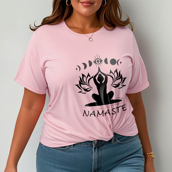 Buddha Stones Lässige Meditative Figur Lotus Mond Auge Muster T-Shirt - image 15