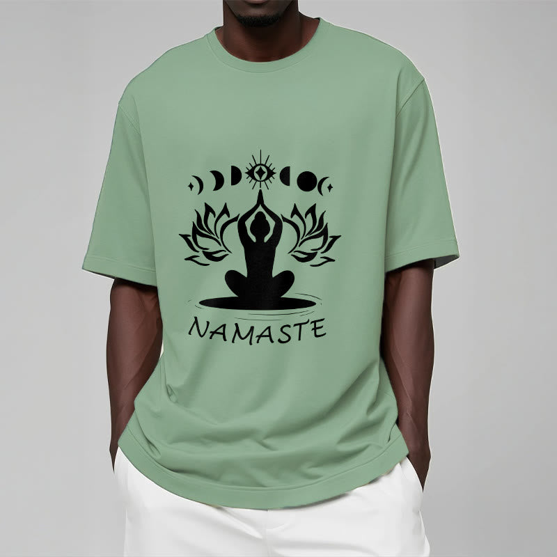 Buddha Stones Lässige Meditative Figur Lotus Mond Auge Muster T-Shirt - image 17