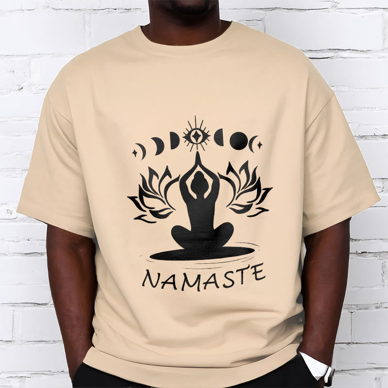 Buddha Stones Lässige Meditative Figur Lotus Mond Auge Muster T-Shirt - image 11