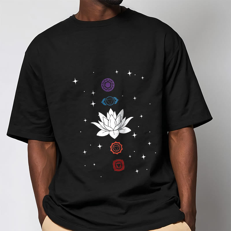 Buddha Stones Casual Lotus Blume Chakren Muster T T-Shirt - image 2
