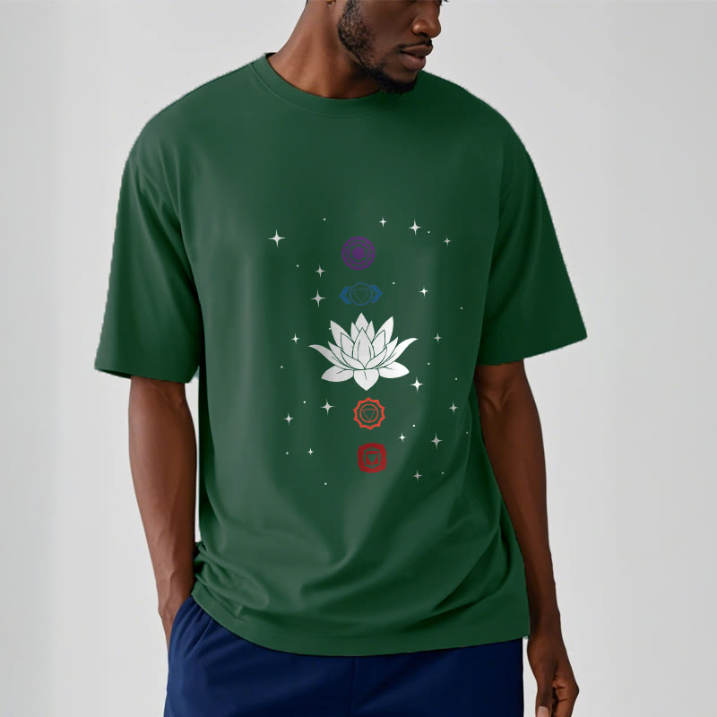 Buddha Stones Casual Lotus Blume Chakren Muster T T-Shirt - image 12