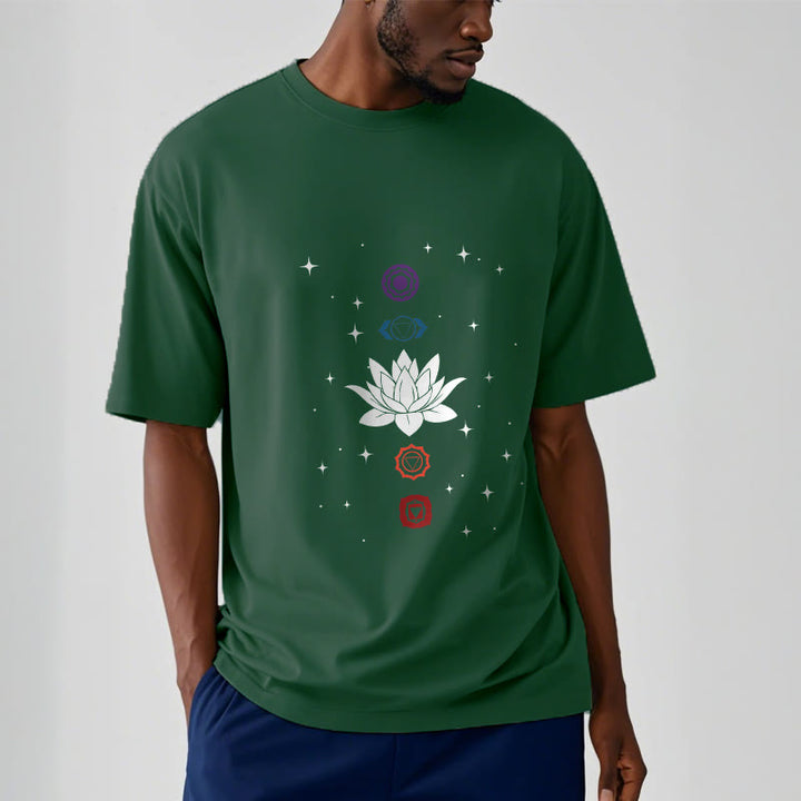 Buddha Stones Casual Lotus Blume Chakren Muster T T-Shirt - image 12